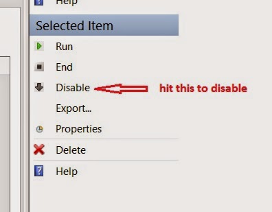 Disable task,