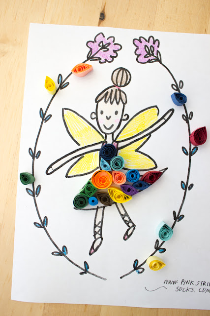 Make Easy Paper Quilled Fairies with Kids- Clear Directions and Fairy Printable included