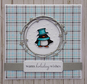 Frosty Christmas card using penguin from Mama Elephant Polar Pals stamp set