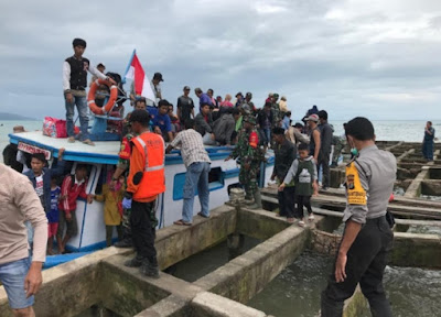 35 Warga Pulau Sebesi dan Sebuku Tiba di Canti