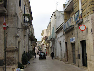 The Corso Leonardo Leo in San Vito dei Normanni is typical of the town's quaint narrow streets