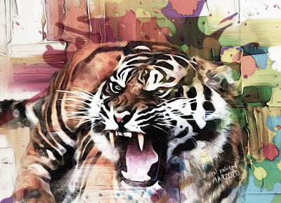 Angry Tiger in Digital Painting