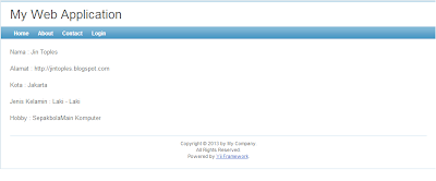 cetak form yii framework