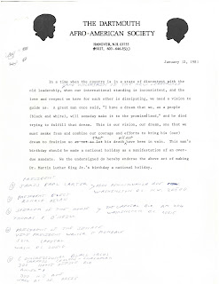 Letter from Afro-American Society to members of the federal government