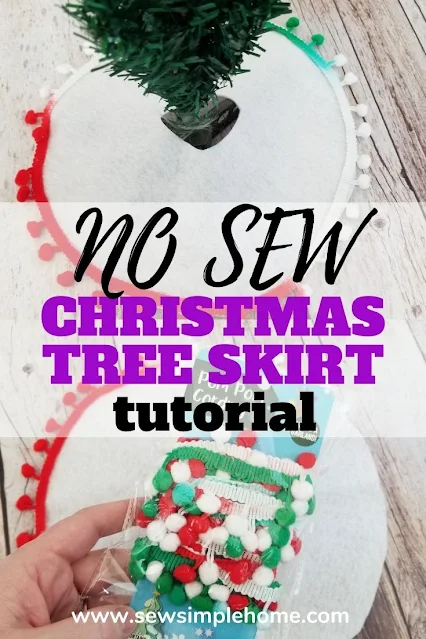 Craft your own diy mini Christmas tree skirt with this simple no sew tutorial.