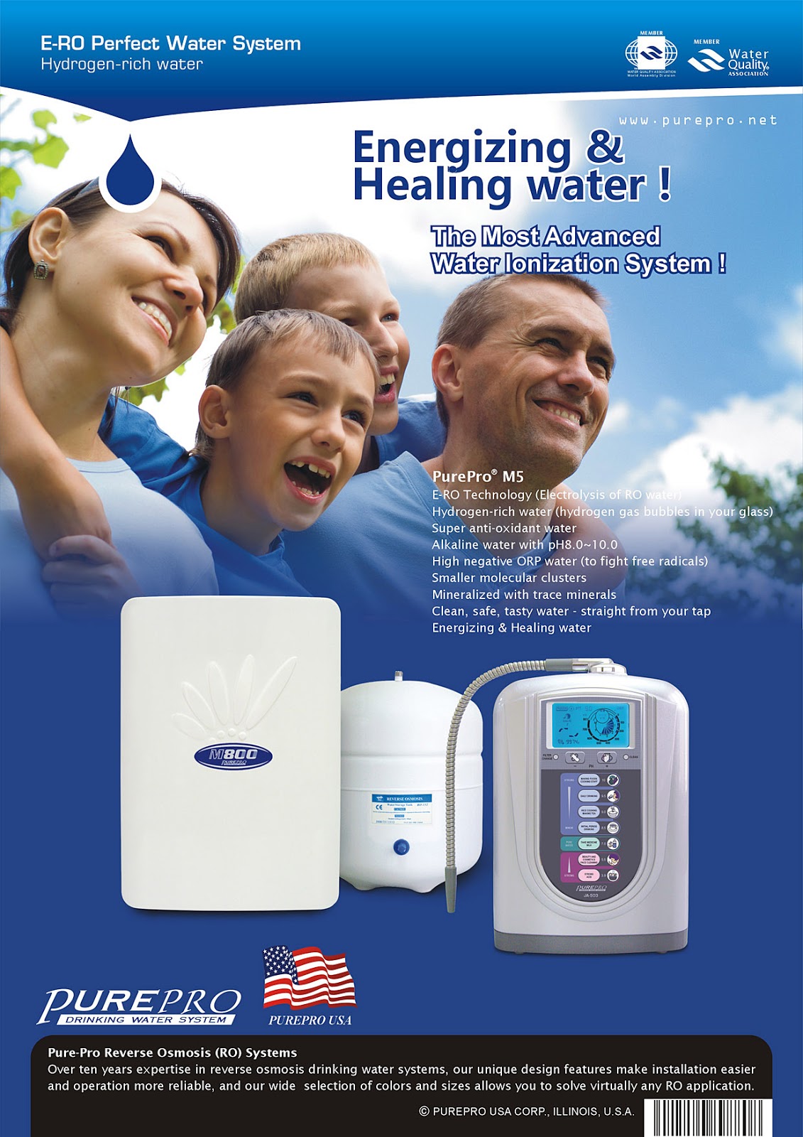 PurePro® Perfect Water System M5 - A Combination of The Best of World ( RO + Water Ionizer) ERO-M5