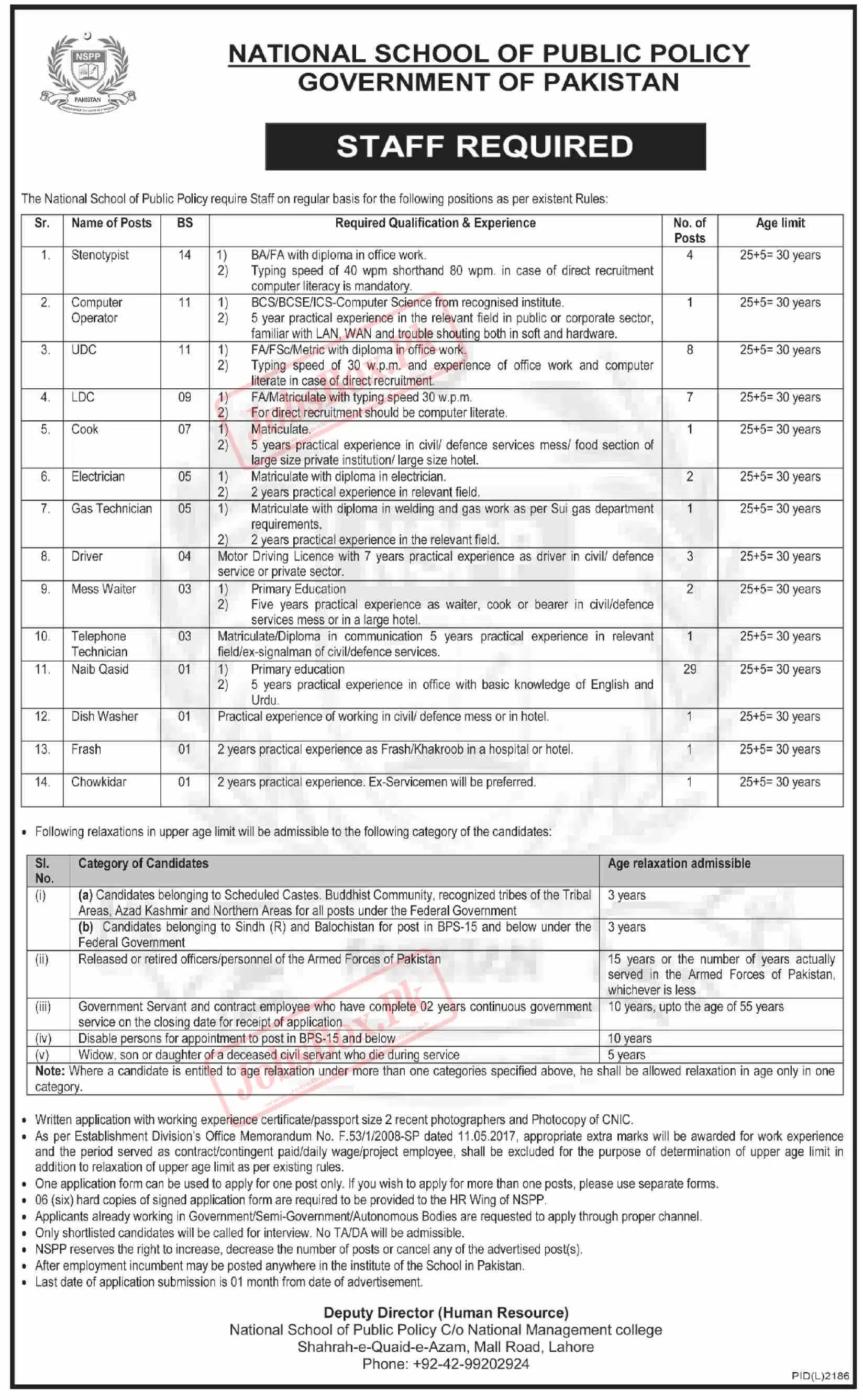 National School of Public Policy NSPP Jobs 2023 - Latest Advertisement