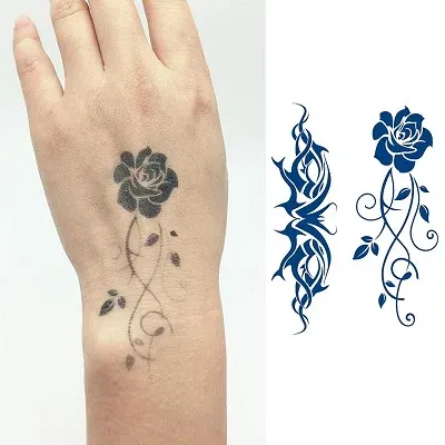 Body Art Flower Word Fake Tattoos