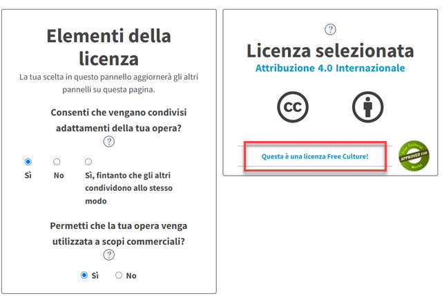 scelta della licenza