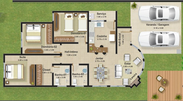 PLANO DE CASA DE 112 M2