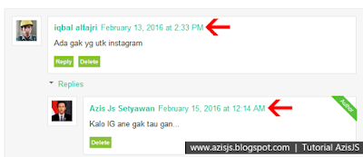 Tutorial Azis JS | Cara Terbaru Menghilangkan atau Menyembunyikan Tanggal/Hari/Bulan/Tahun pada Komentar Blogger