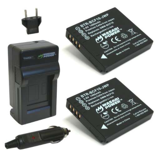 Wasabi Power Battery (2-Pack) and Charger for Panasonic Lumix DMW-BCF10, DMW-BCF10E, DMW-BCF10PP, CGA-S/106B, DMC-F2, DMC-F3, DMC-FH1, DMC-FH20, DMC-FH22, DMC-FH3, DMC-FT3, DMC-FT4, DMC-FX68, DMC-FX700, DMC-FX75, DMC-TS2, DMC-TS3, DMC-TS4