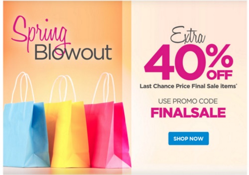 The Shopping Channel Spring Blowout Extra 40% off Last Chance Final Sale Items Promo Code