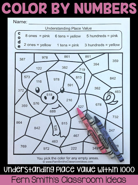 2nd Grade Go Math 2.5 Place Value to 1,000 Color By Numbers ...