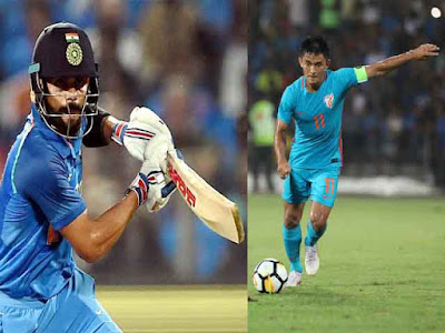 Indian team captains sunil chhetri and virat kohli images