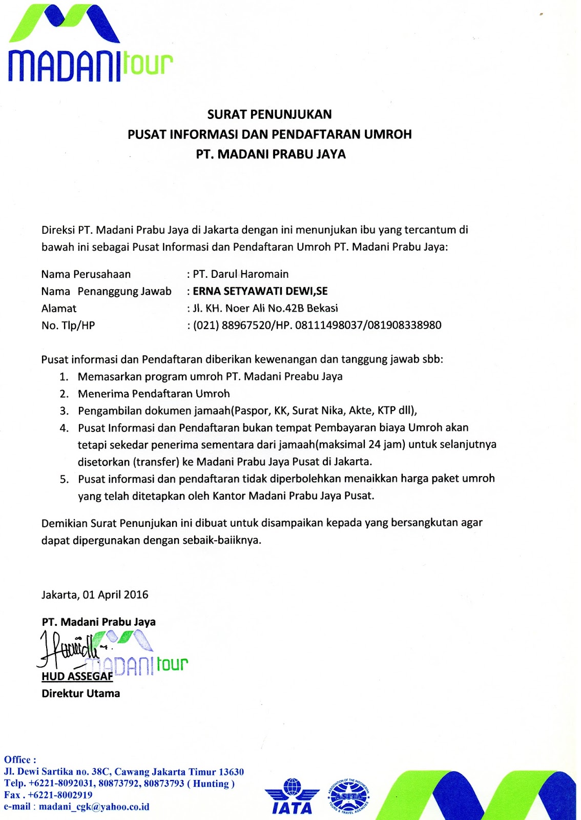 Contoh Surat Penunjukan Pusat Informasi Update Terbaru 