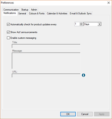 Act! Preferences - Two Tab Rows