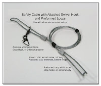 PJ1053: Safety Cable with Arrached Swivel Hook and Pre-Formed Loops