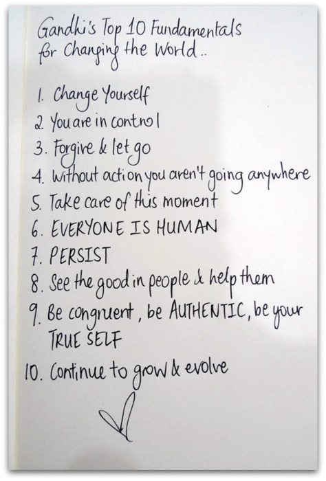 Gandhi's Top 10 Fundamentals For Changing The World 