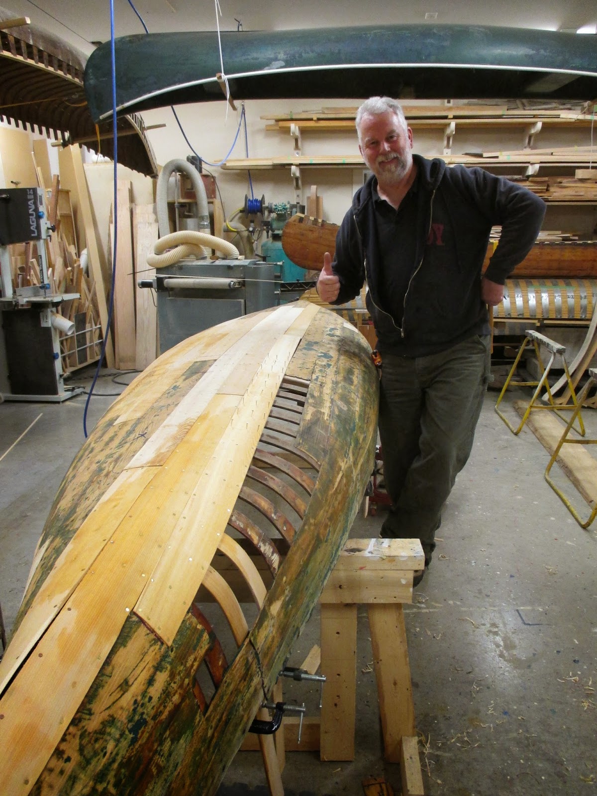 Harmony Custom Woodcraft: Winter in the canoe shop