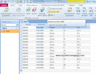 Importando - Exportando datos en XML con Excel.