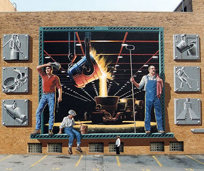 Steel Factory 3D Chalk Drawing