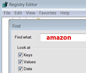 search Kindle leftover files in Registry keys