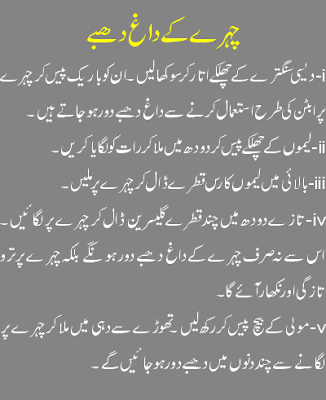 White Face Tips in Urdu