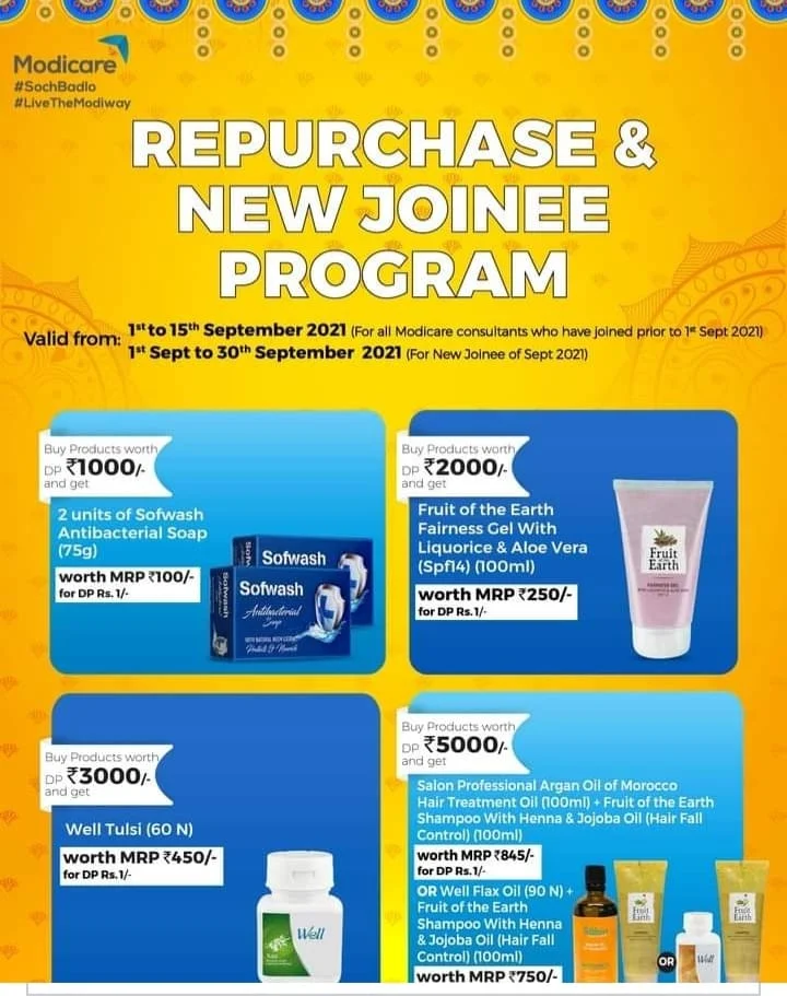 Modicare Repurchase & New Joining Offer for September 2021