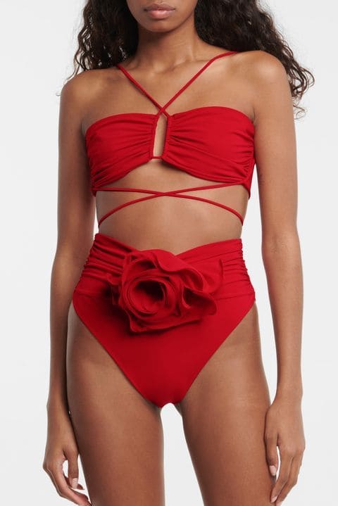 Traje de baño de talle alto sexy 2022 Rojo