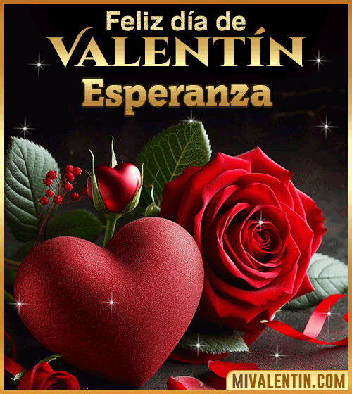 Gif Rosas Feliz día de San Valentin Esperanza