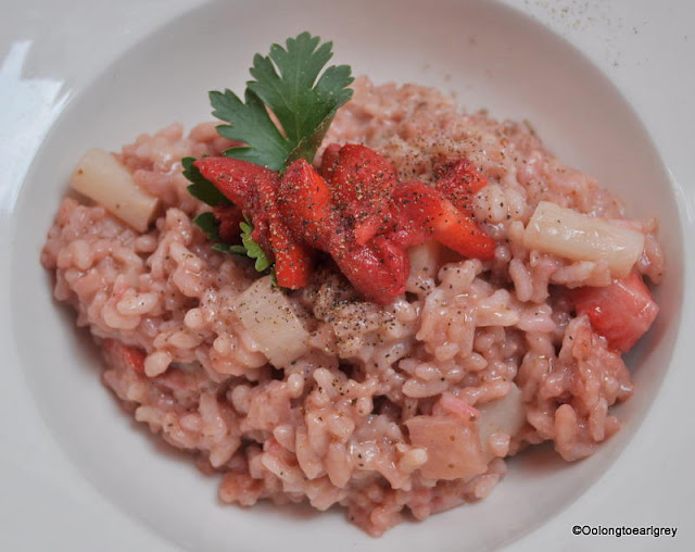 White Asparagus and Strawberry risotto