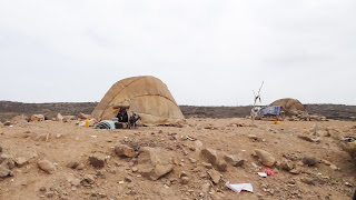 Typical nomad tent ready to sleep