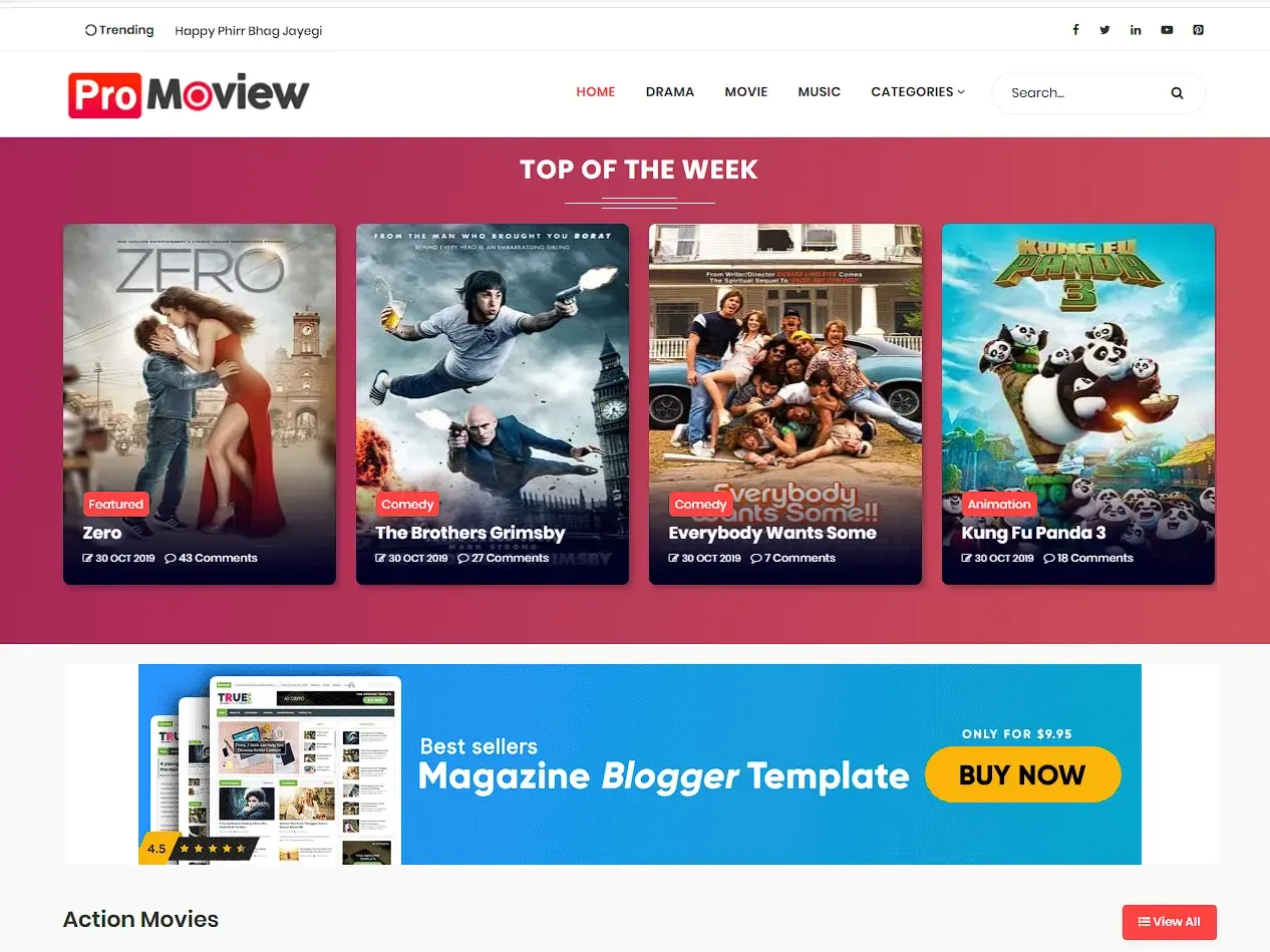 Moview Premium Versions Blogger Template Available for Free Download. Get Moview Premium Blogger Template Free Now.