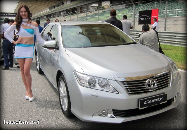 The All-New Toyota Camry being unveiled on the tracks of Sepang International Circuit