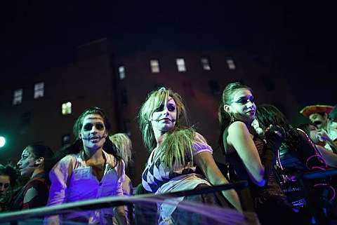 Women dressed as zombies