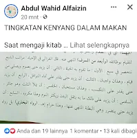 Tingkatan Kenyang Dalam Makan