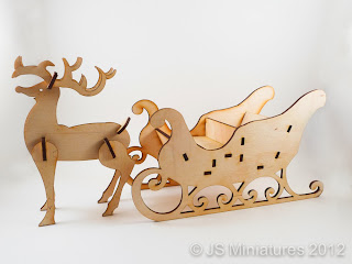 1/12th Rudolph & Sleigh laser cut kit 