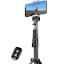 UBeesize 60" Extendable Tripod Stand with Bluetooth Remote for iPhone Android Phone, Heavy Duty Aluminum, Lightweight