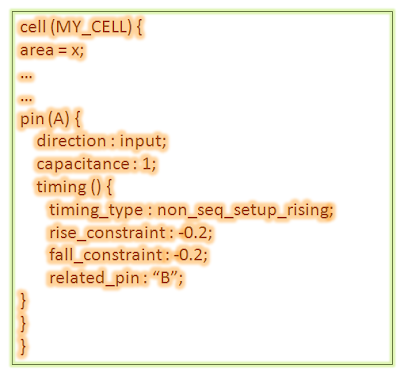 Liberty representation of data-to-data checks