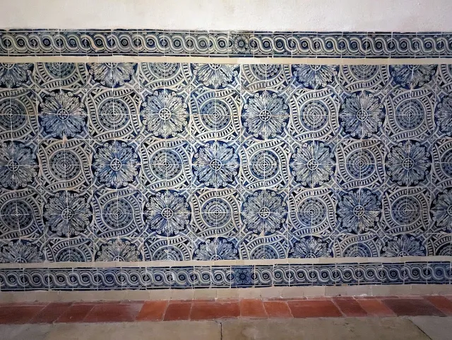 17th century azulejos in the dormitory at Convento de Cristo in Tomar Portugal