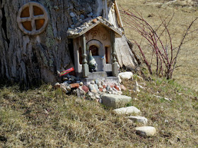fairy house made from a tree stump