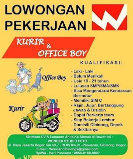 Lowongan kerja terbaru 2019 kurir & office boy