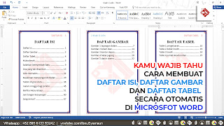 Cara mudah membuat daftar isi, daftar gambar dan table secara otomatis d...