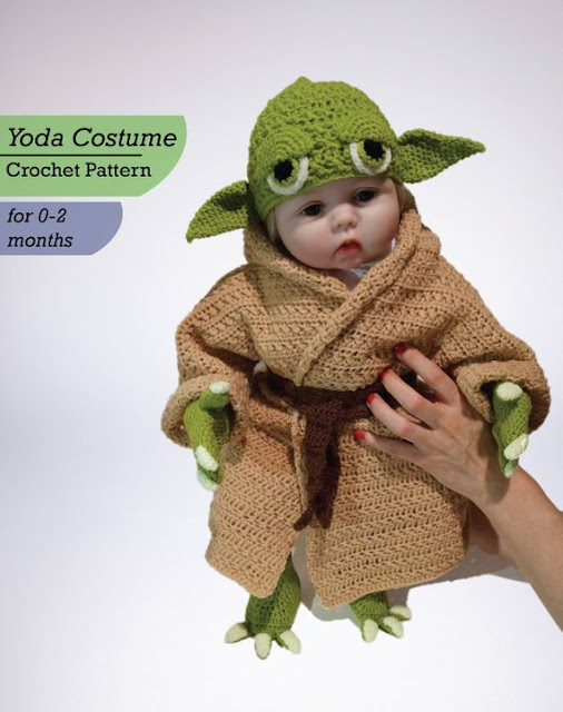 Baby Yoda crochet costume for infant