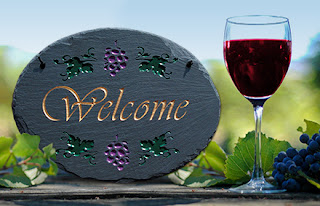 placa welcome vinicola