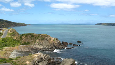 Titahi Bay with Mana Island and the NZ South Island in the background