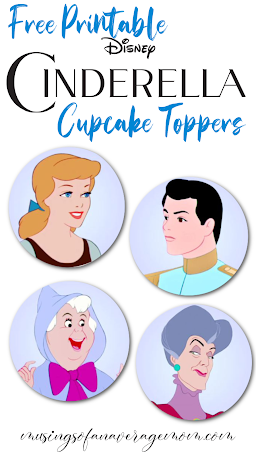 Free printable Cinderella cupcake toppers