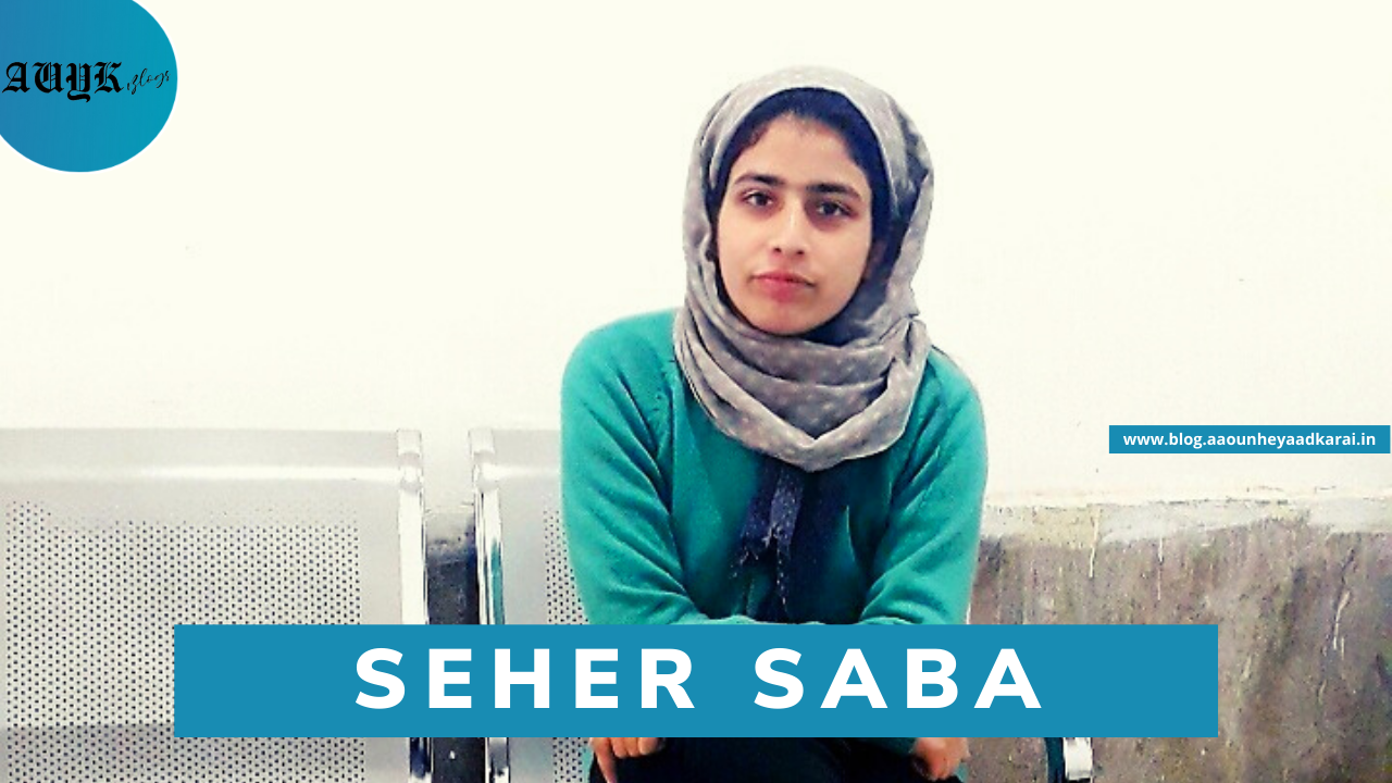 Seher Saba , a medical student turned calligraphy artist from ganderbal