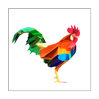 colourfull art-  abstrack - poule - chicken art